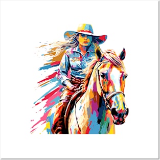 American Cowgirl Western Country Tradition Culture Abstract Posters and Art